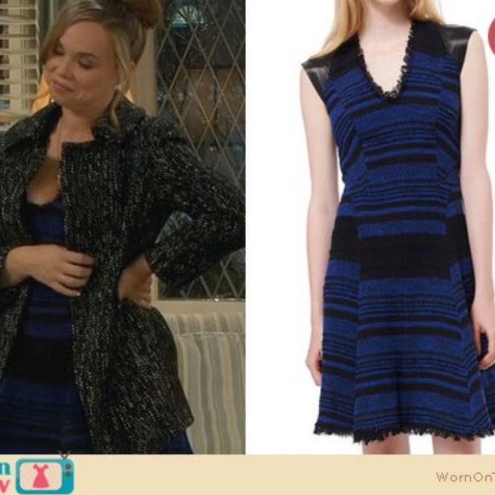 Rebecca Taylor Blue Black Tweed Dress 2 - Picture 4 of 8